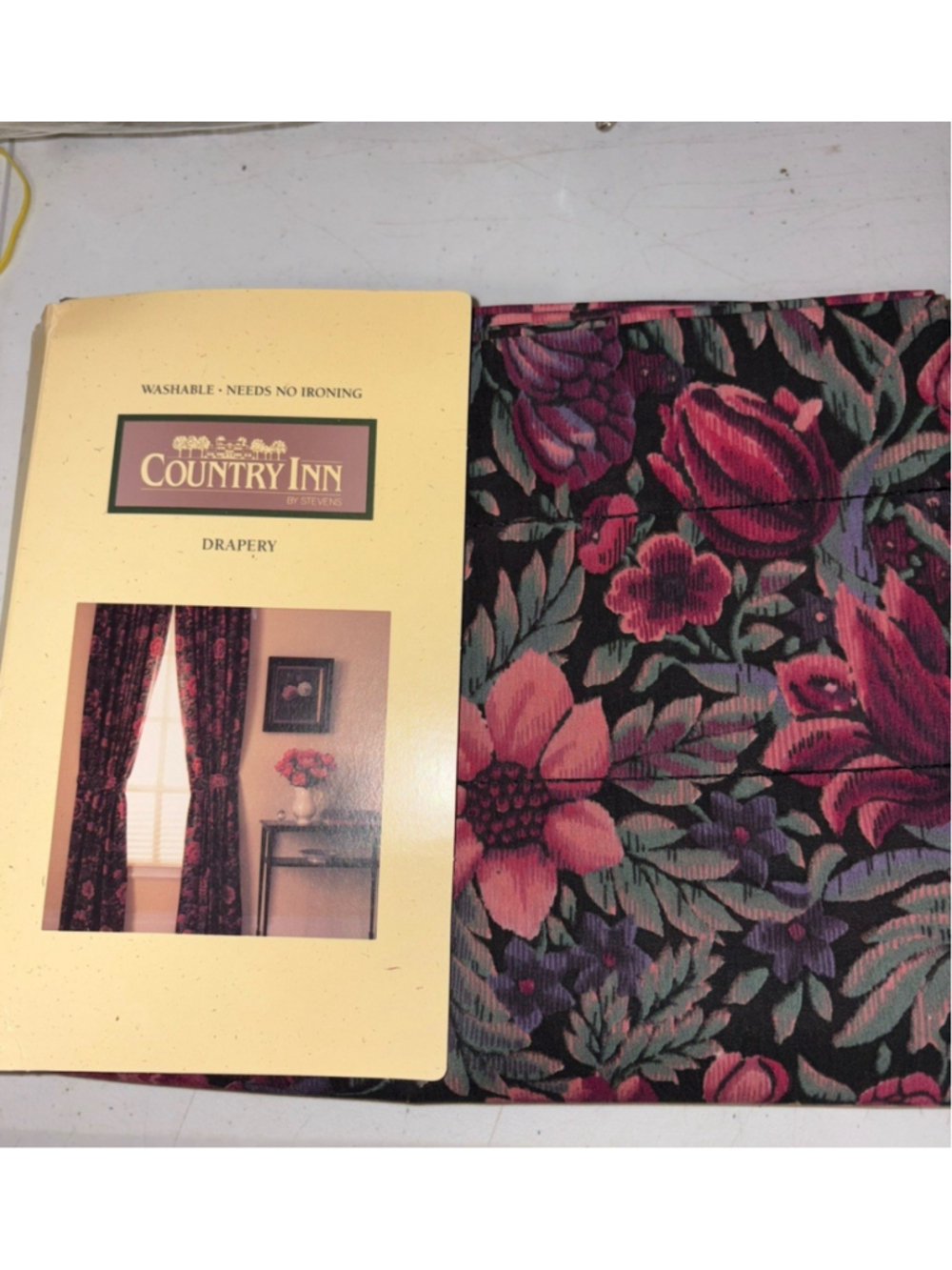 New Old Stock JP Steven’s Country Inn Floral Draperies 84”x 84”w/ties-cottage